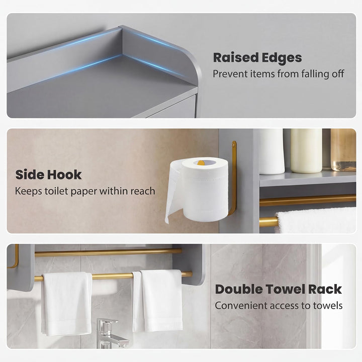 Giantex Bathroom Wall Mounted Medicine Cabinet w/Towel Bars &amp; Toilet Paper Holder