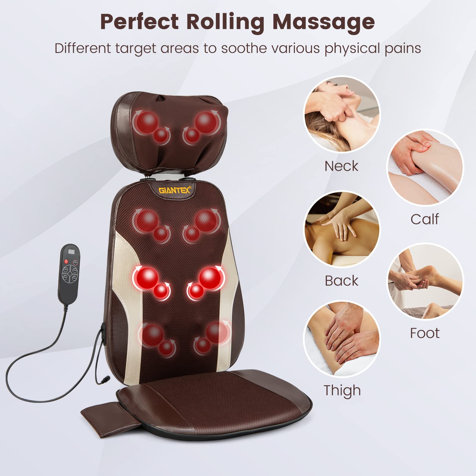 Shiatsu Chair Massager Full Body Back Neck Sides Thighs by Snailax Demo &  Review 