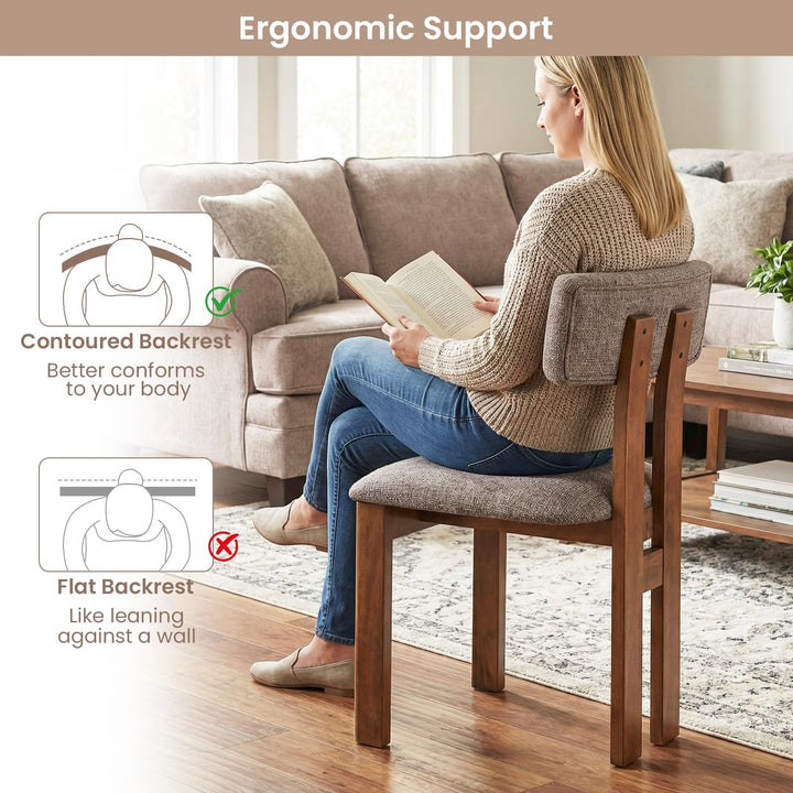 Giantex Upholstered Kitchen Chairs with Curved Backrest