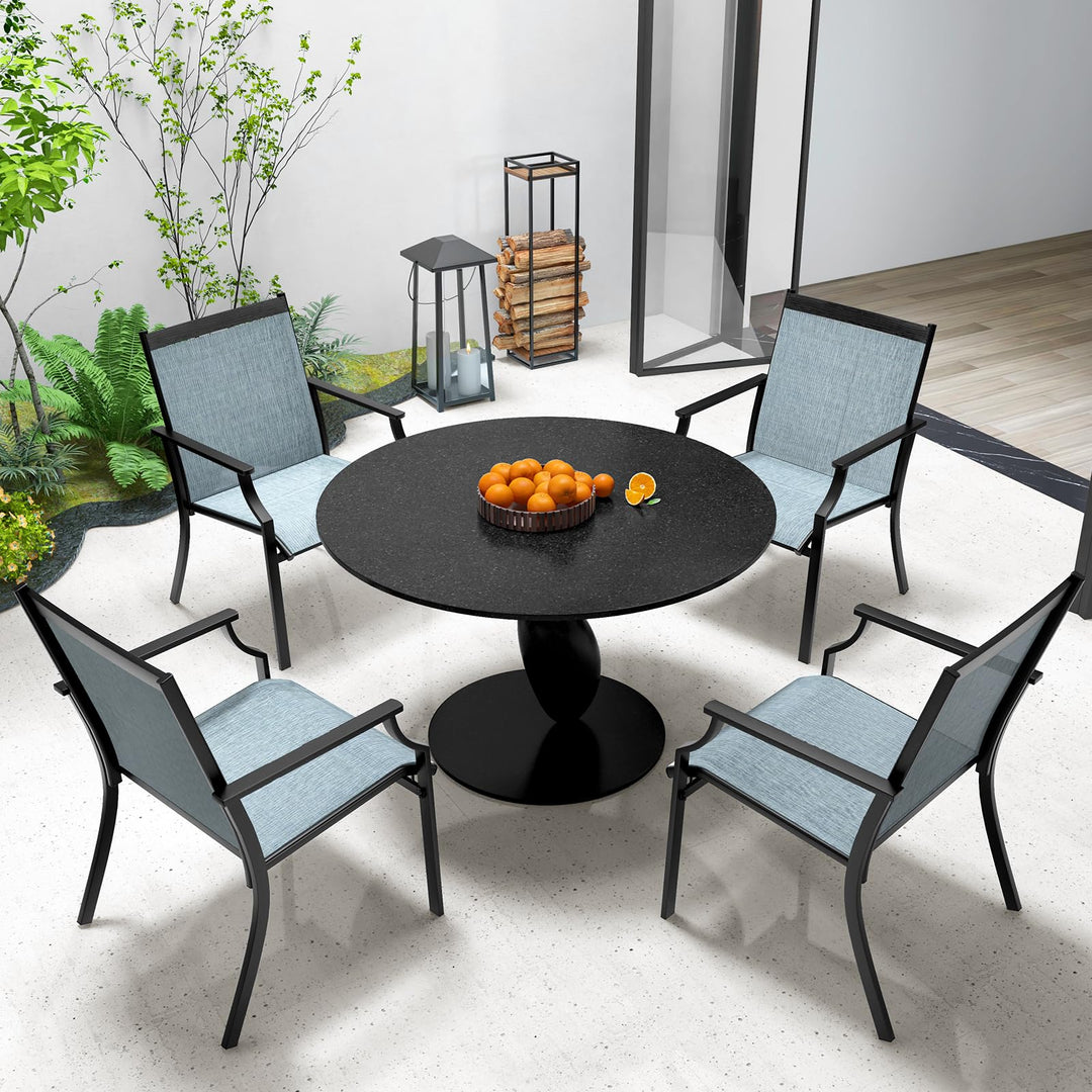 Giantex Patio Chairs Set of 2, All Weather Resistant Outdoor Chairs for Front Porch Lawn Garden Yard