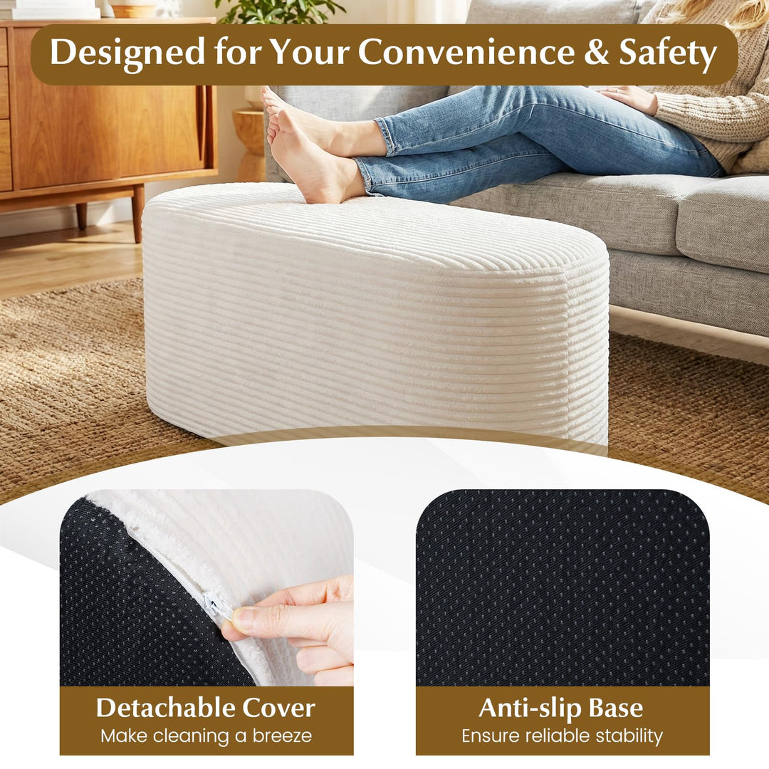 Giantex 47" Plush Corduroy End of Bed Bench with High-Density Sponge