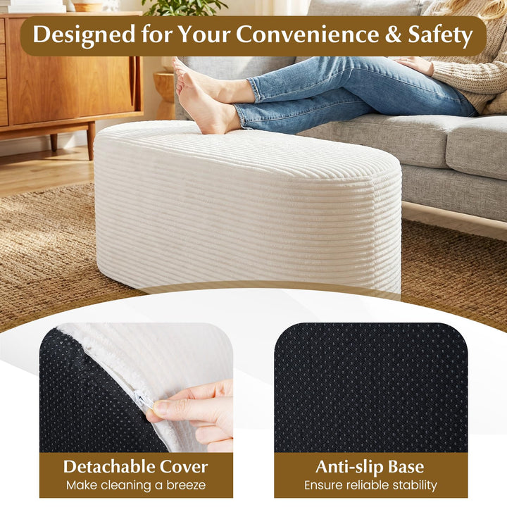 Giantex 47" Plush Corduroy End of Bed Bench with High-Density Sponge
