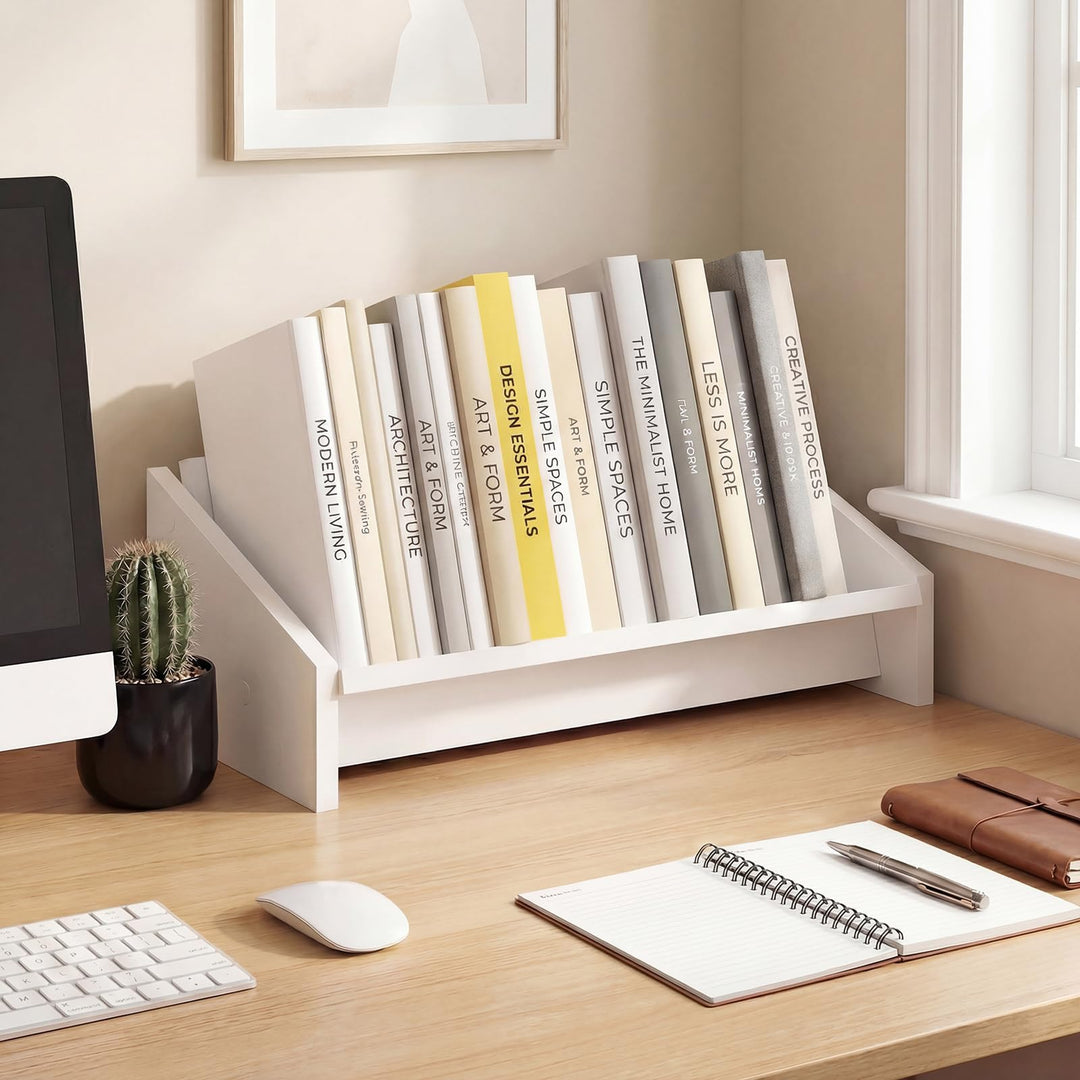 Giantex Wood Desktop Bookshelf Tilting Tabletop Bookcase