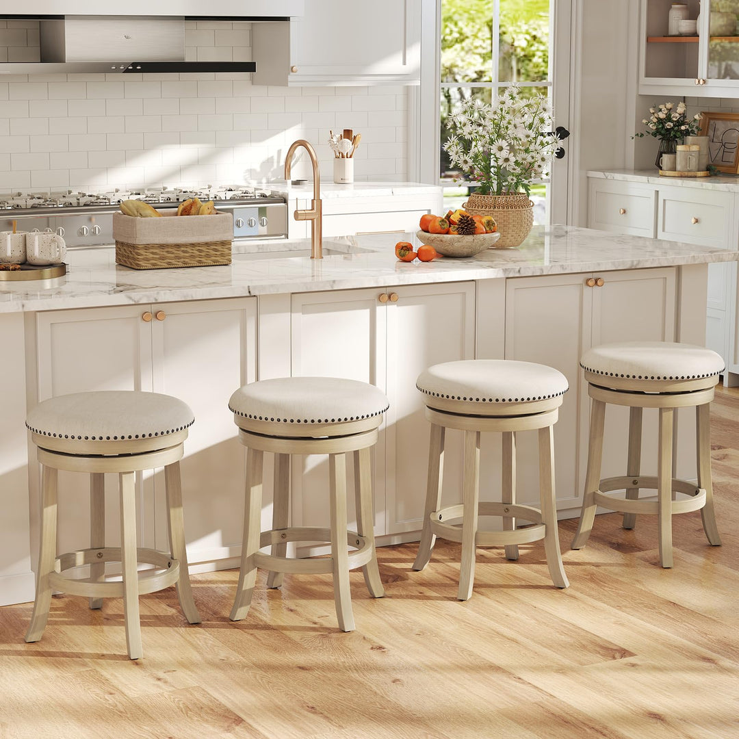 Giantex 26.5" Swivel Bar Stools Set of 2/4 with Comfy Padded Seat Cushion