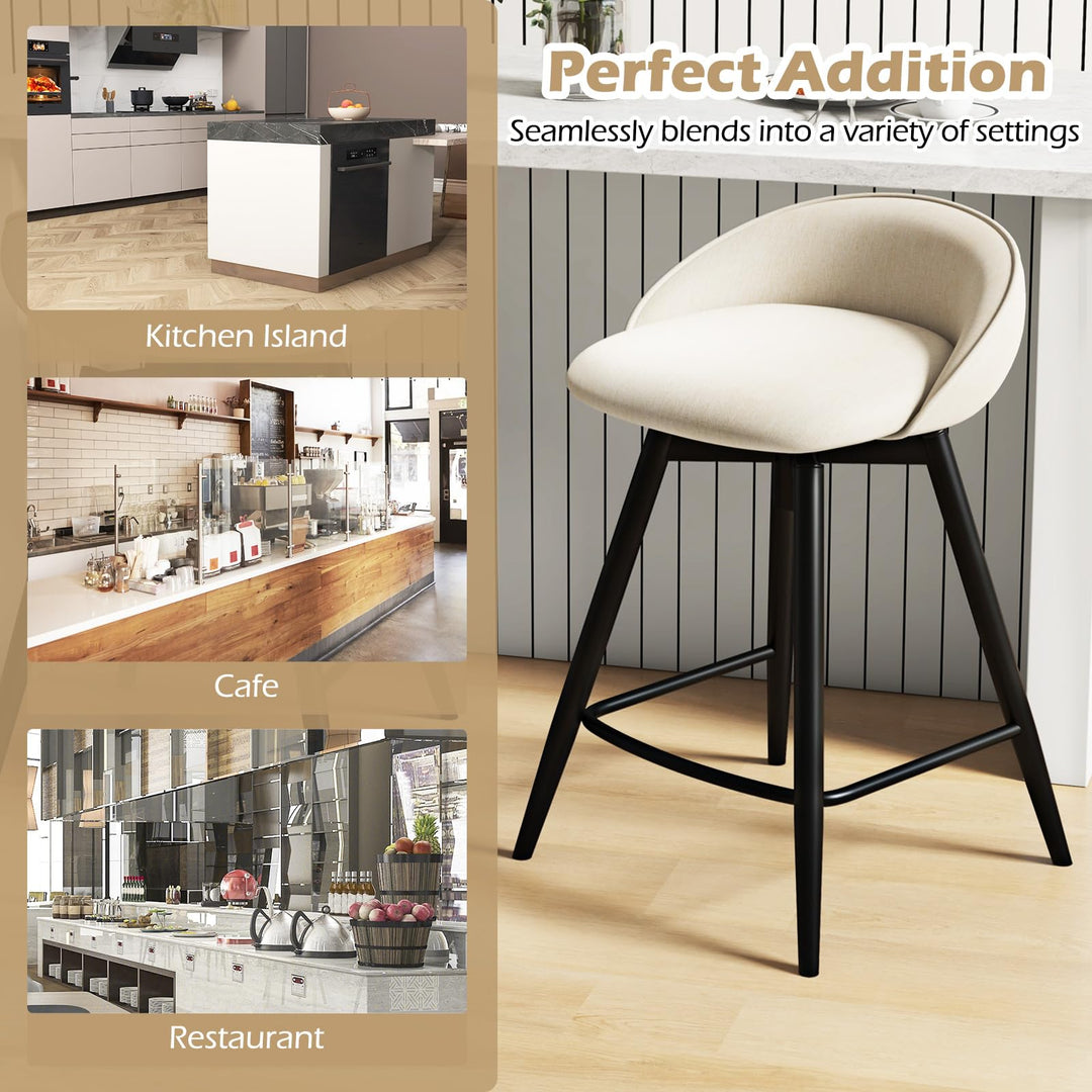 Giantex Swivel Bar Stools Set of 2/4 25" Counter Height Bar Chairs