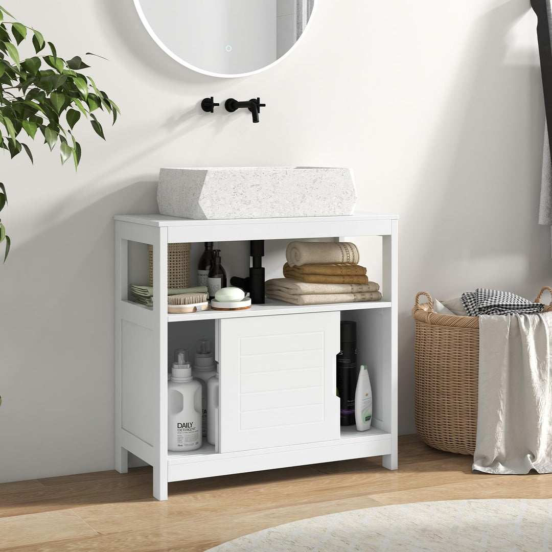 Giantex Pedestal Sink Storage Cabinet - Bathroom Vanity Without Vessel Sink, Storage Cabinet, Bathroom Space Saver Organizer
