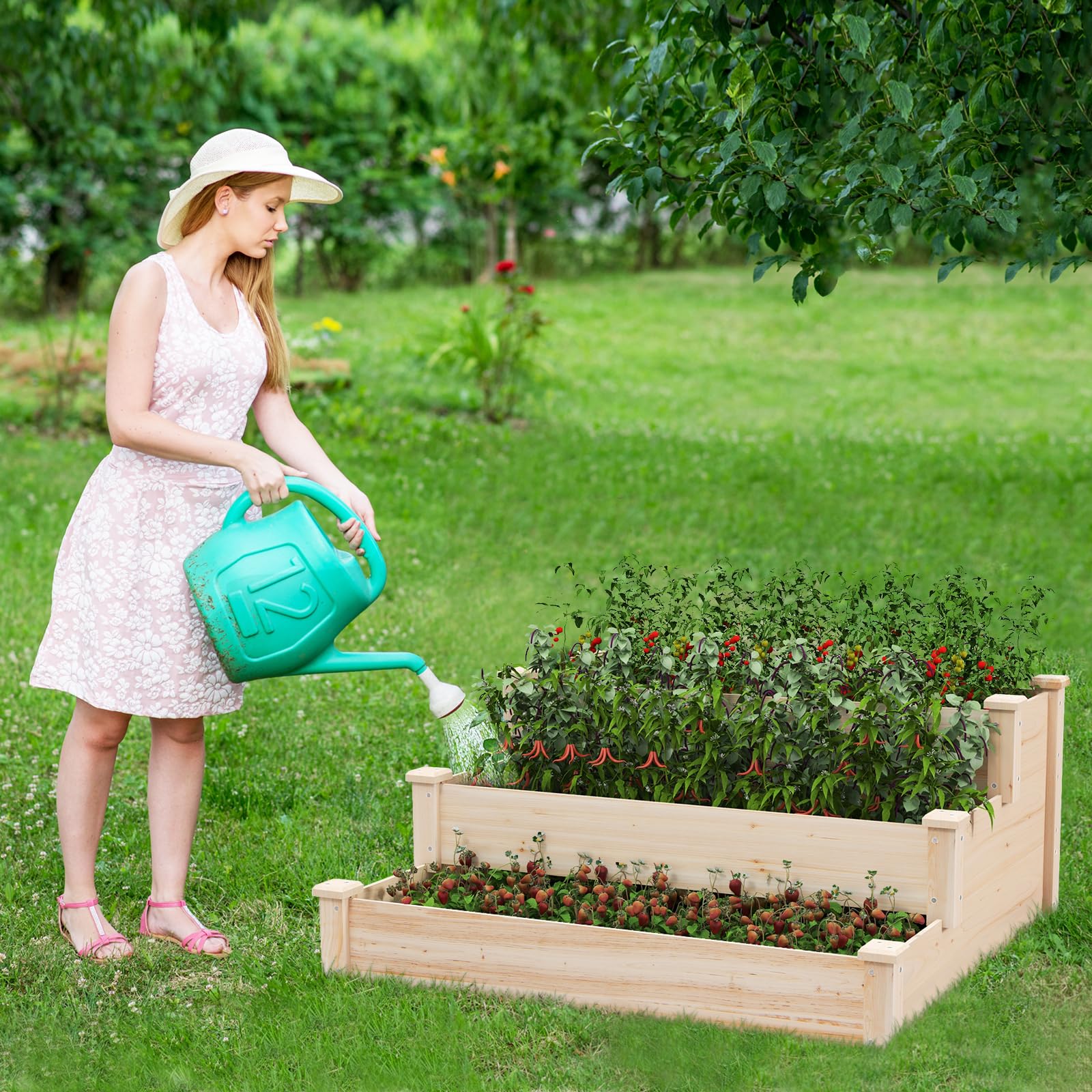 Giantex 3-Tier Raised Garden Bed, Tiered Planter Box