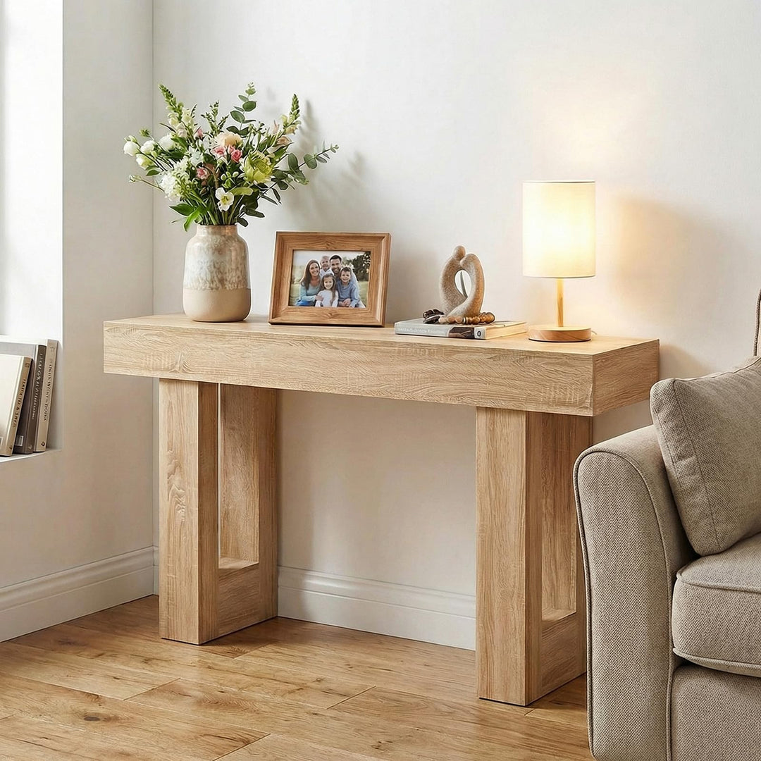 Giantex 63" Farmhouse Wooden Narrow Entryway Console Table