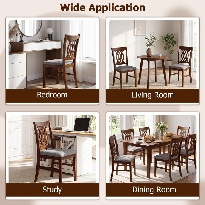 Giantex Upholstered Dining Chairs Set of 2/4 for Kitchen