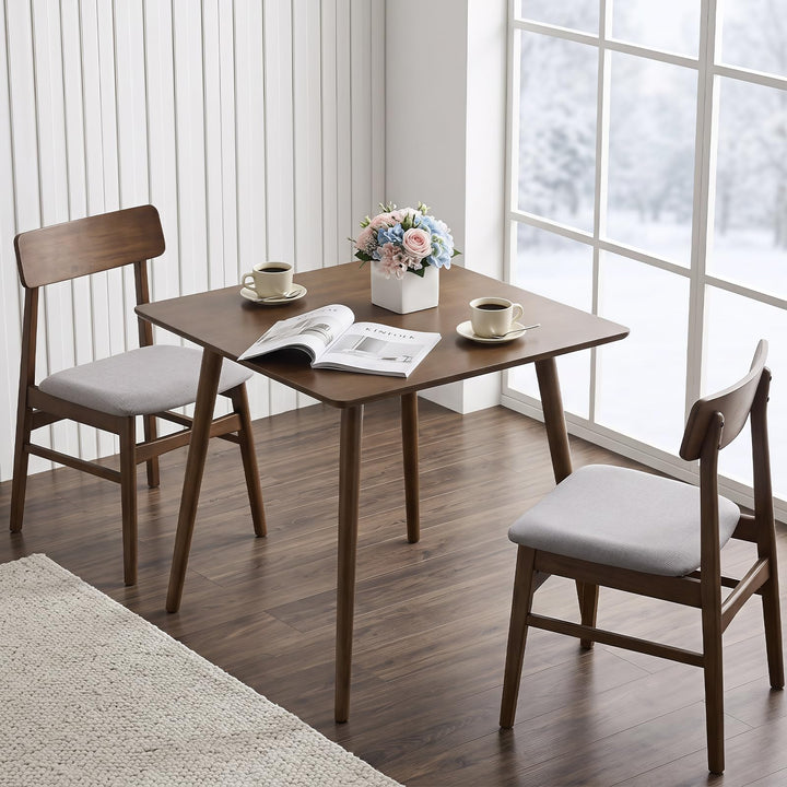 GIANTEX 27.6" Small Square Dining Table for 2-4 w/Solid Rubber Wood Legs