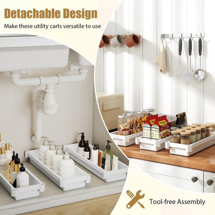 Giantex 2-Pack 3-Tier Slim Rolling Storage Cart