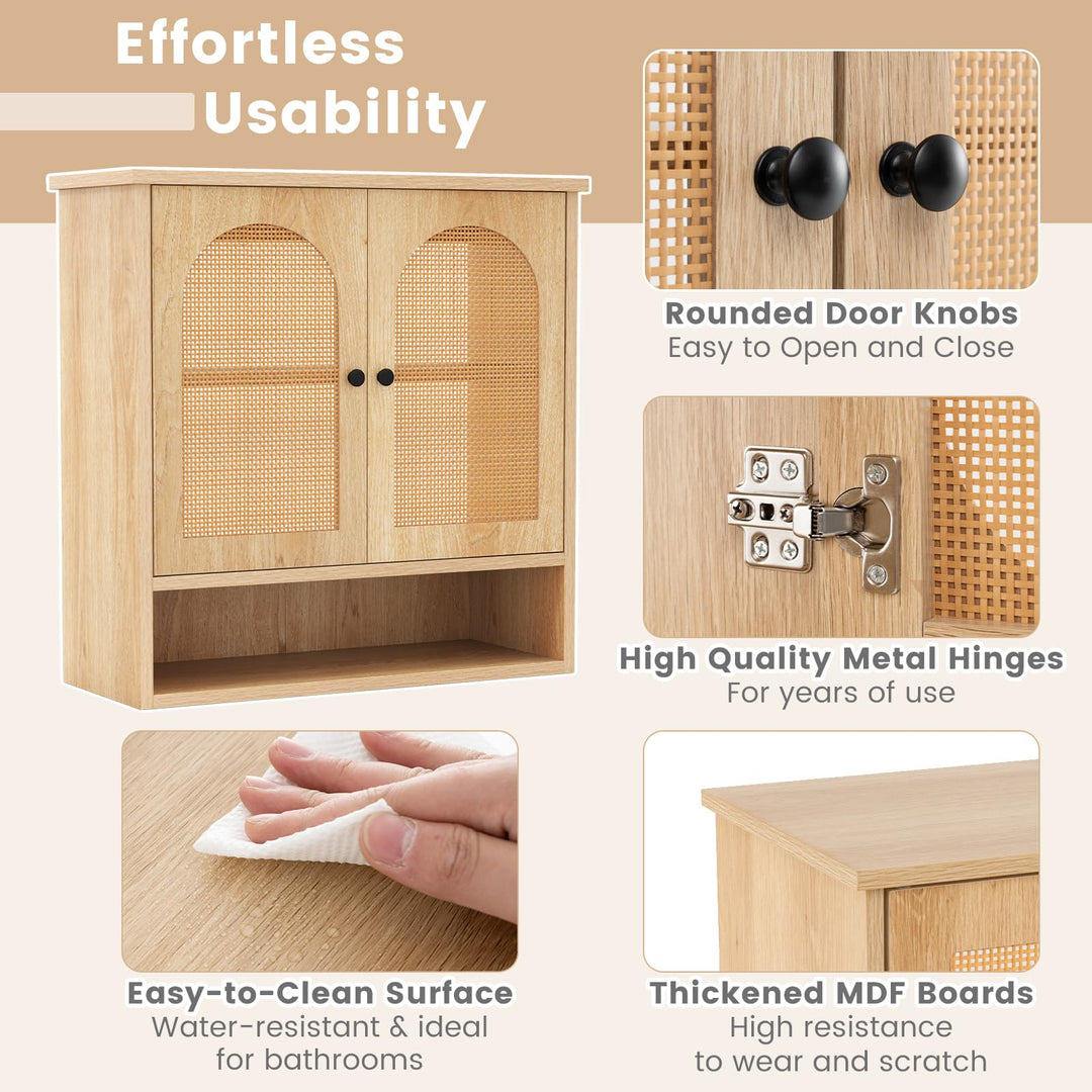 Giantex Rattan Bathroom Medicine Cabinet