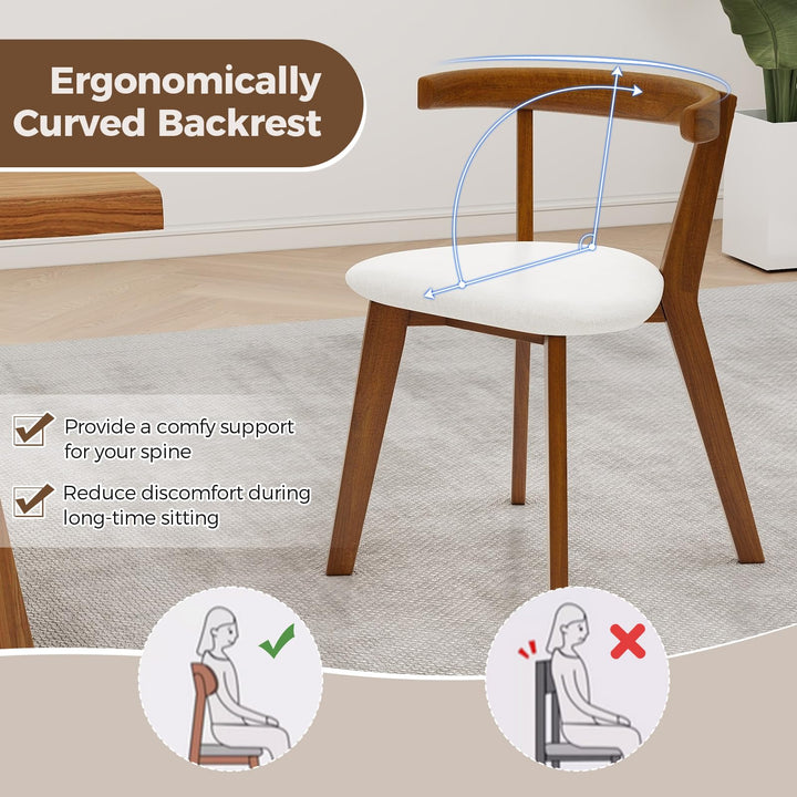Giantex Wooden Dining Chairs, Farmhouse Hanging Kitchen Chairs w/Rubber Wood Frame