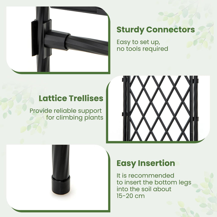 Giantex Garden Arch Trellis 67''W x 83''H Metal Arbor