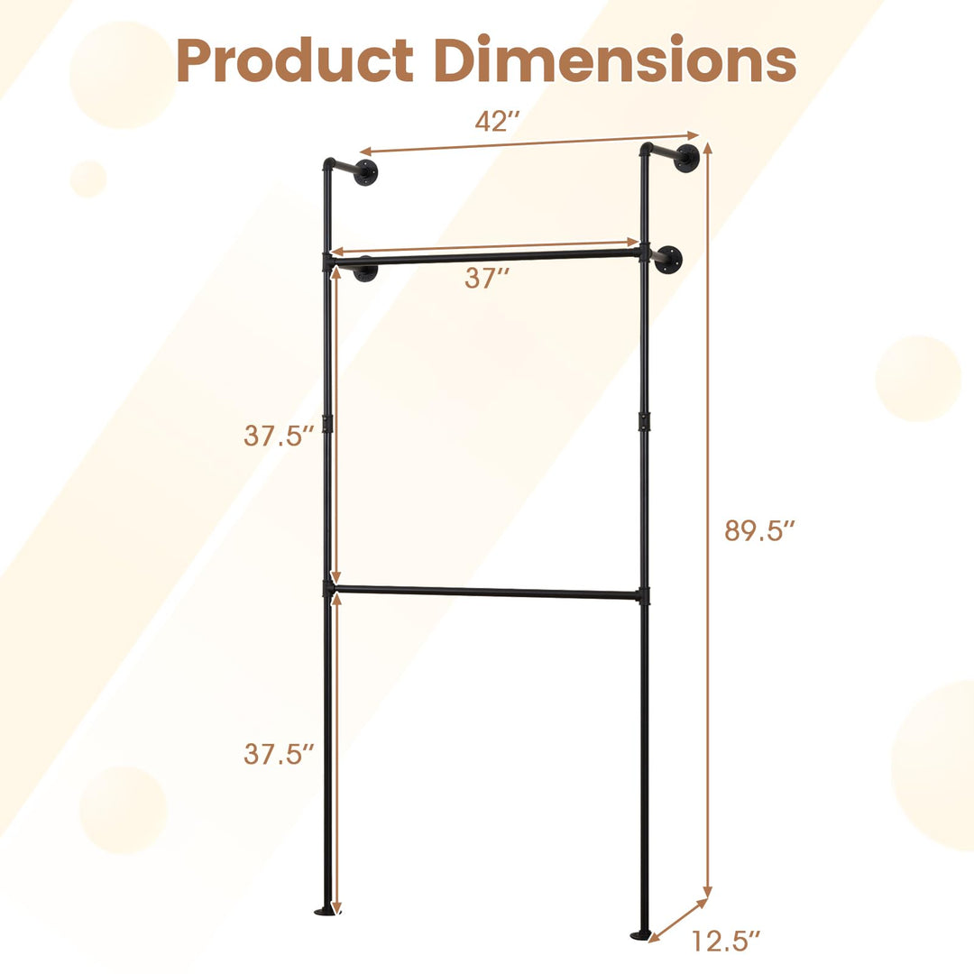 Giantex Industrial Pipe Clothing Rack for Wardrobe Closet