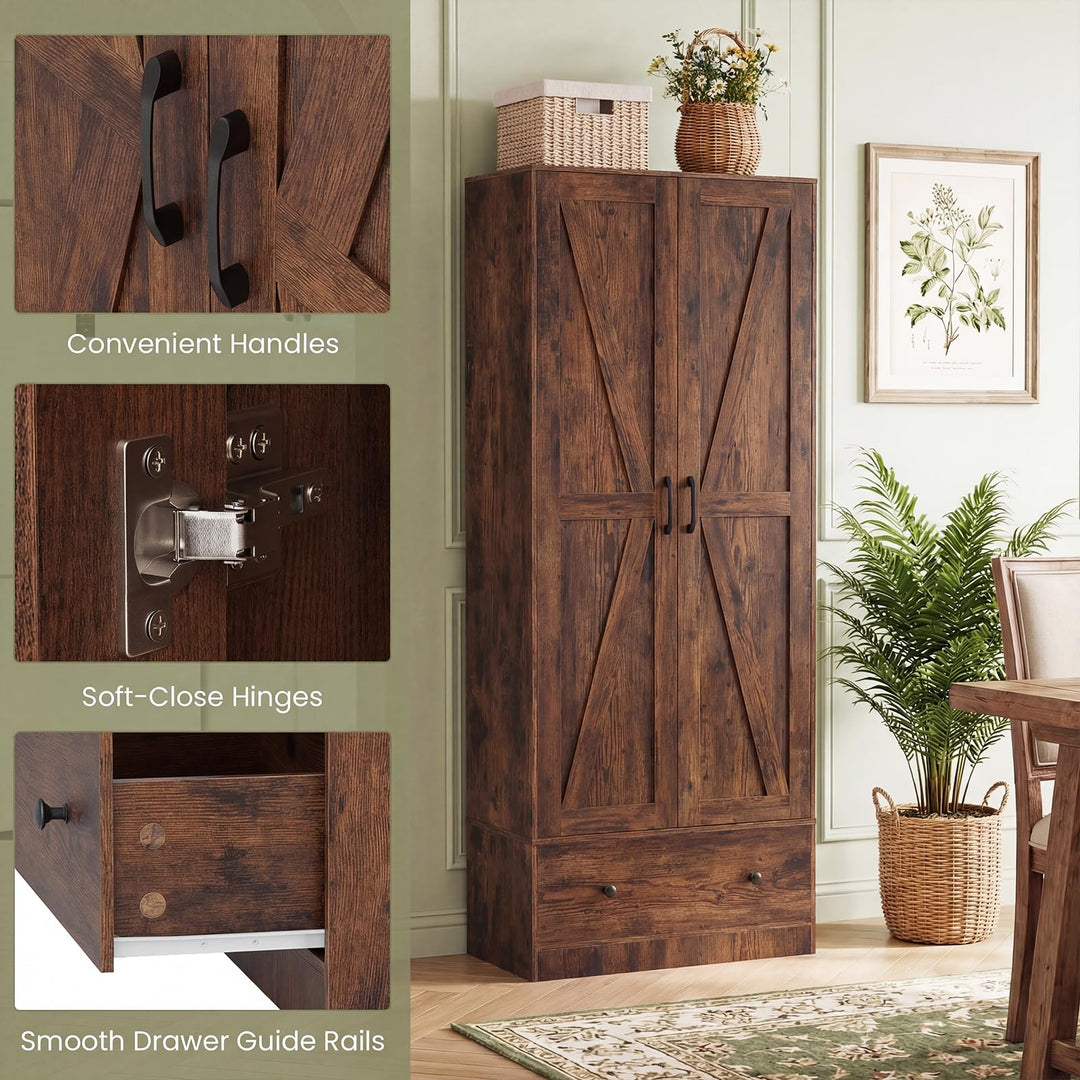 Giantex 72" Tall Kitchen Pantry Cabinet for Dining Room Living Room Bathroom