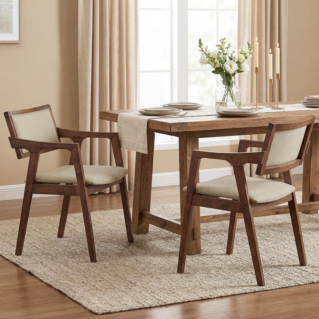 Giantex Rubber Wood Dining Chairs Set of 2/4