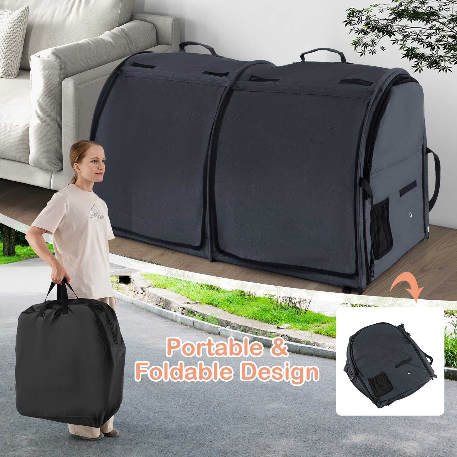 Giantex 40 Inch Cat Carrier with Double Compartments
