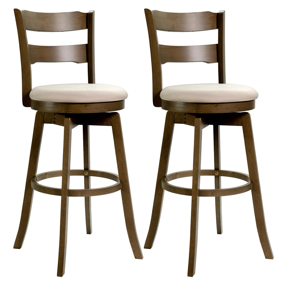 Giantex 30.5" Swivel Bar Stools Set of 2/4 with Fabric Upholstered Seat, High Back