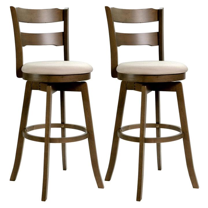 Giantex 30.5" Swivel Bar Stools Set of 2/4 with Fabric Upholstered Seat, High Back