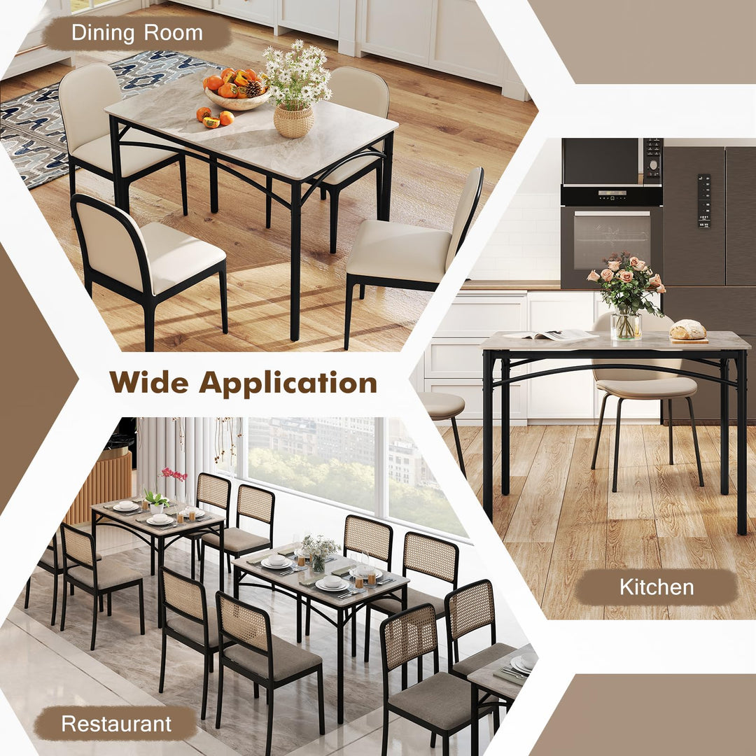 Giantex Dining Table with Large Faux Marble Tabletop