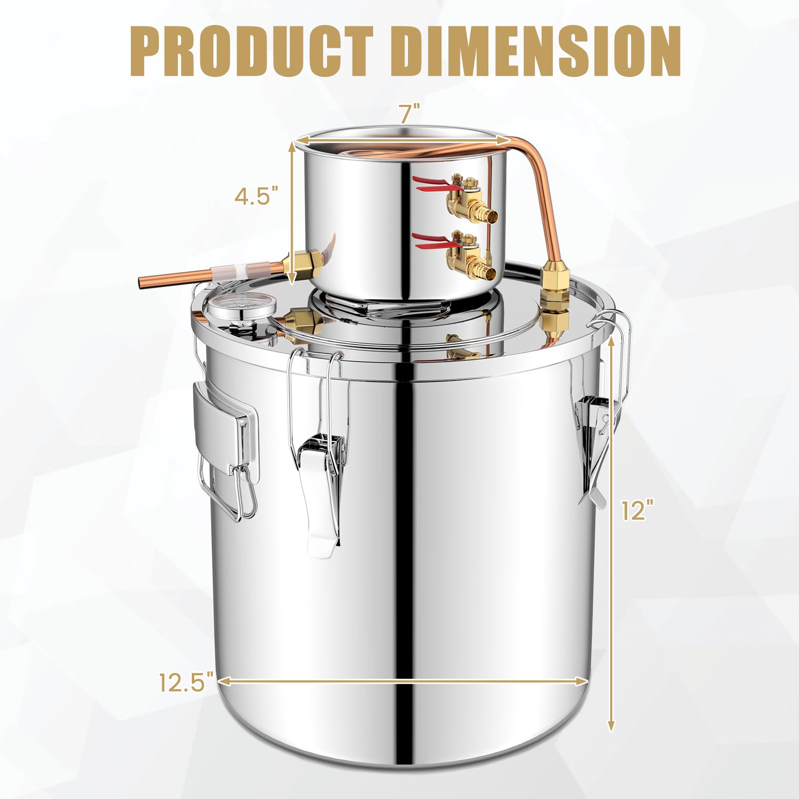 Giantex 5 or 10 Gal Alcohol Still,2 Pots Stainless Steel Alcohol Still, Multi-purpose Home Brewing Kit for DIY Whiskey, Brandy, Beer, Silver