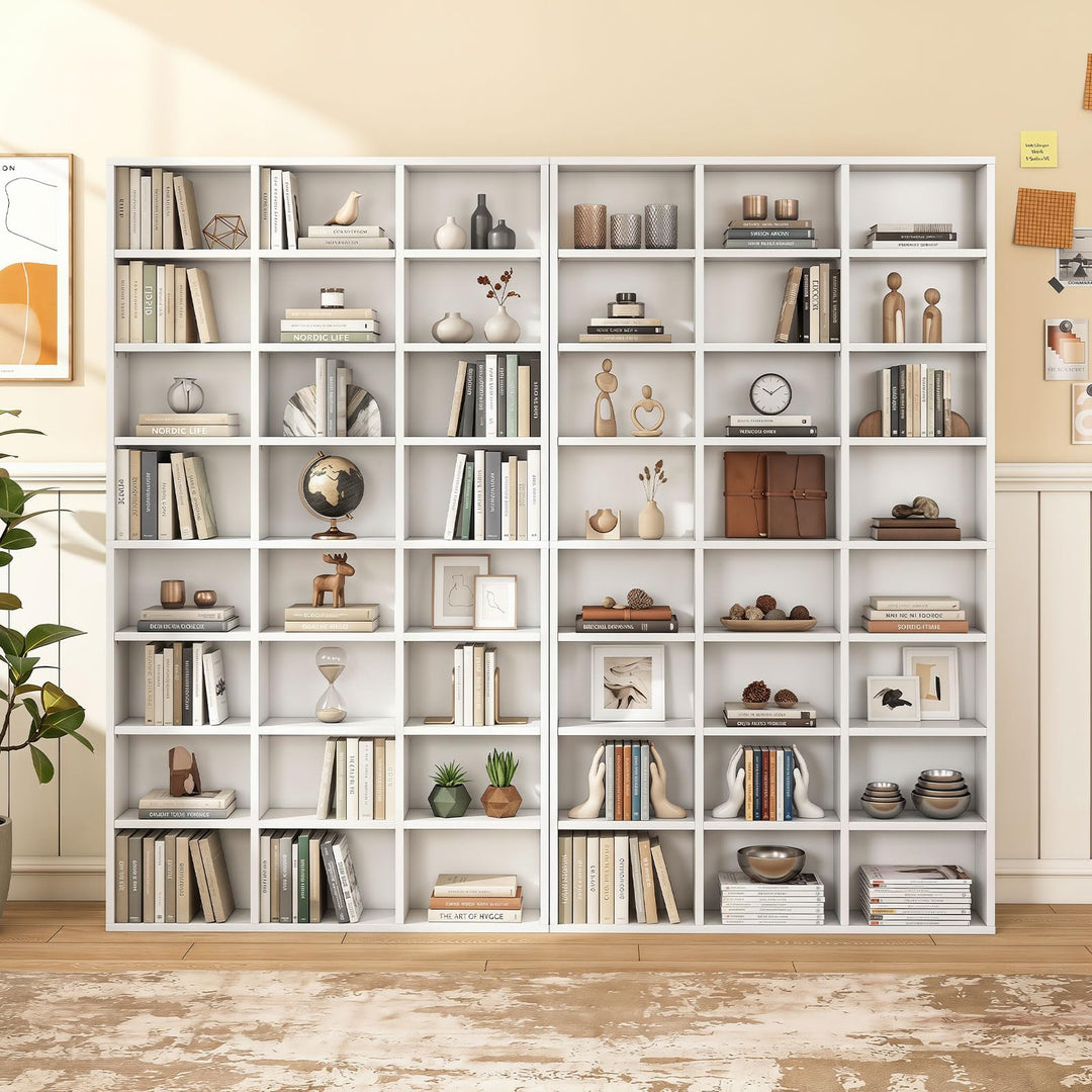 Giantex 70" Tall 8-Tier Large Bookcase with 24 Open Cube &amp; 18 Adjustable Display Storage Shelves