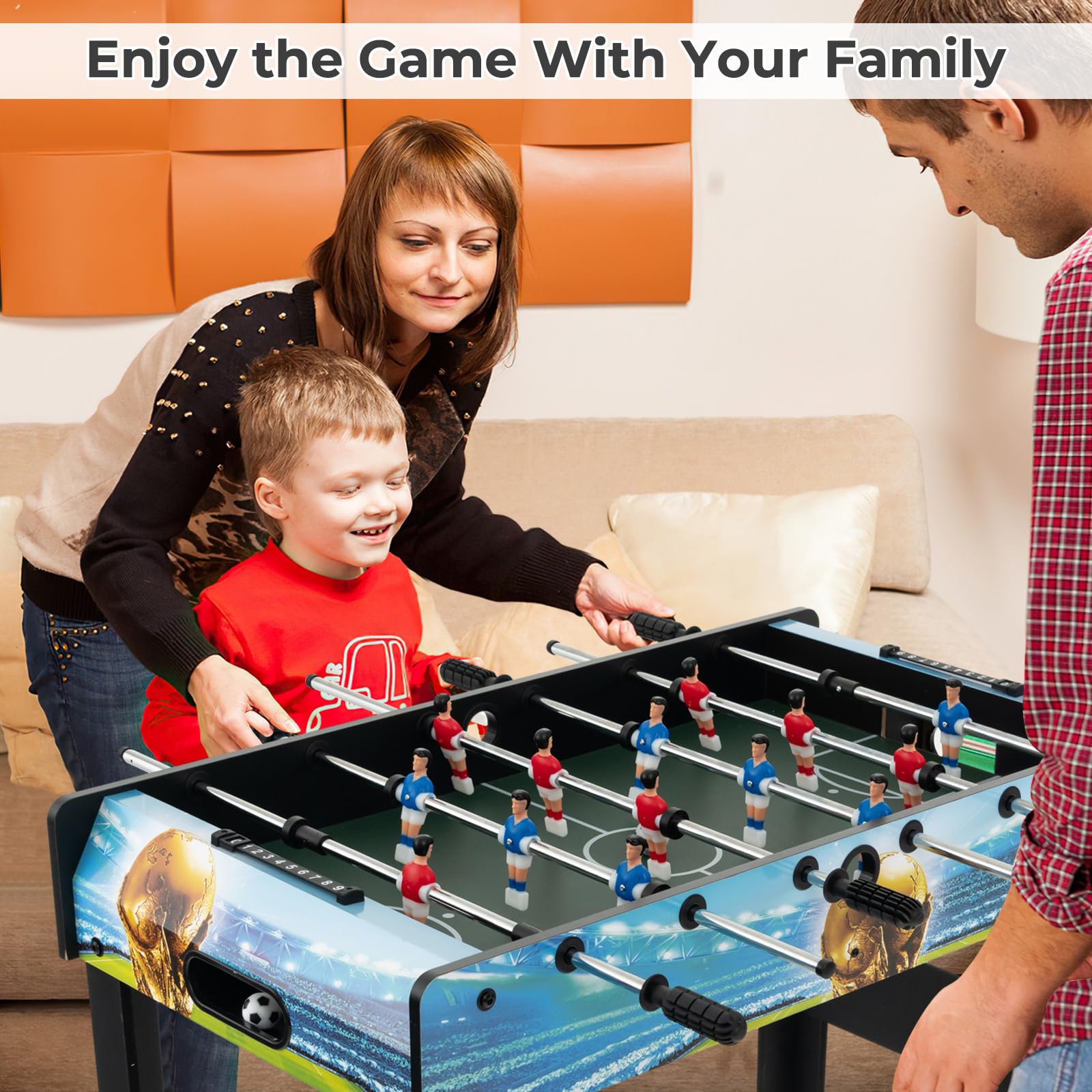 Giantex Foosball Table, 37" Foosball Table Adult Size, with 2 Balls, Score Keeper, Removable Legs