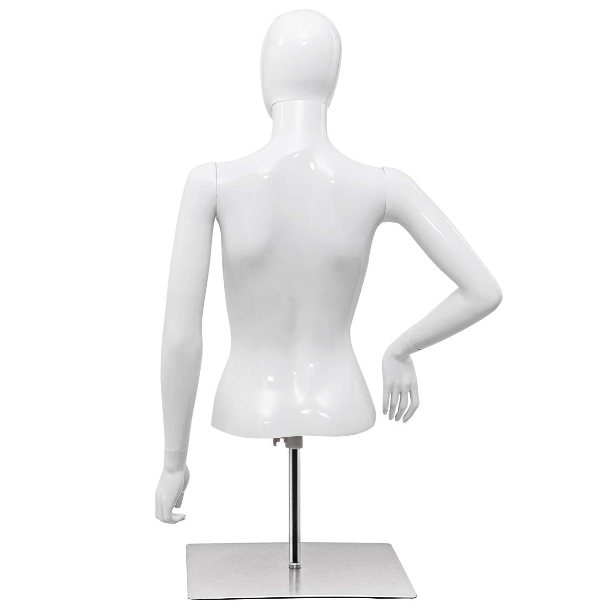 Female Mannequin Torso Adjustable Height Detachable Arms Dress Form - Giantex