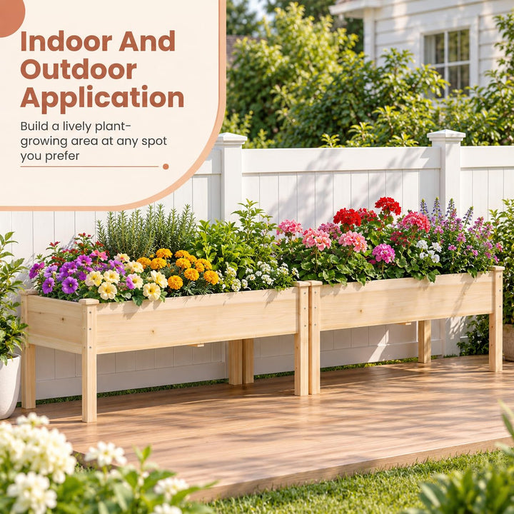 GIANTEX 48" Fir Wood Raised Garden Bed with Legs (1/2)