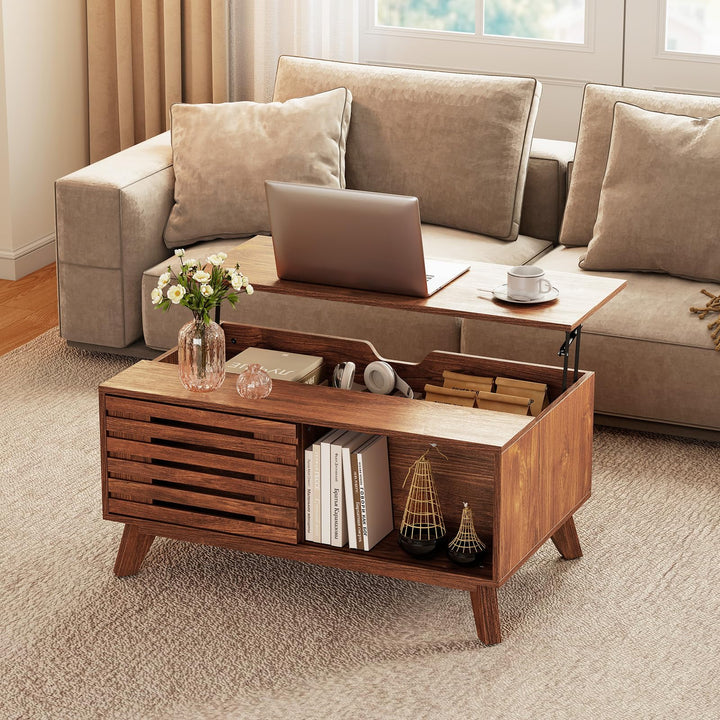 GIANTEX 35.5" Lift Top Coffee Table with Storage for Living Room