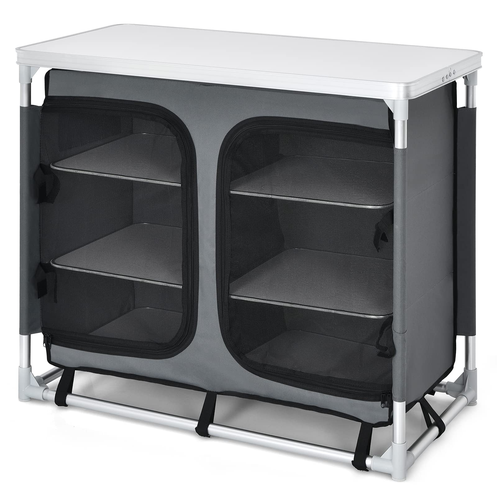 Giantex Camping Cook Table Kitchen Station with Storage Organizer and Carrying Bag