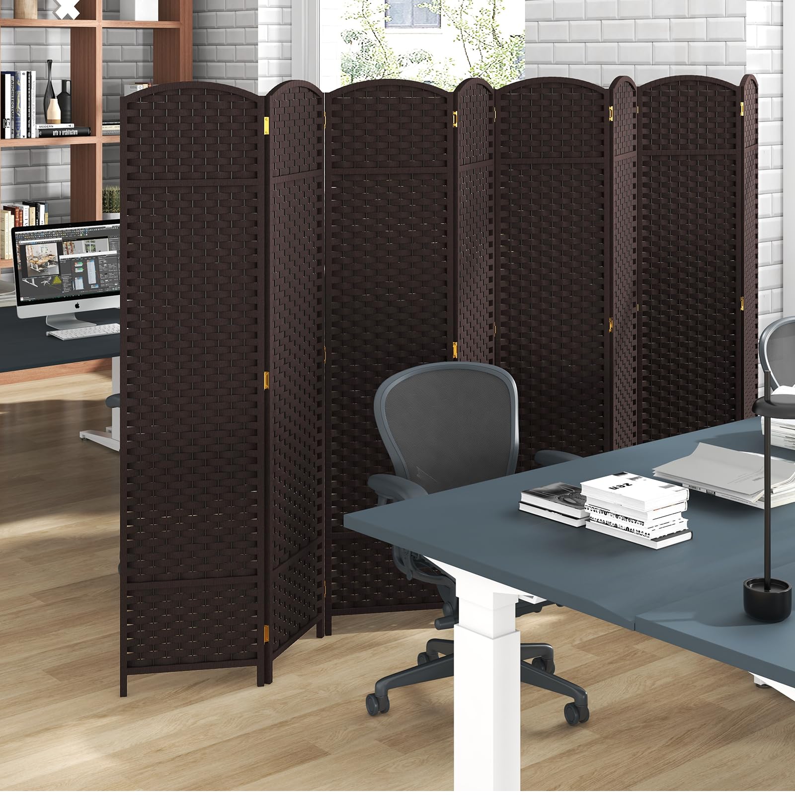 Giantex Room Divider 8 Panel, 5.6ft Folding Privacy Screen