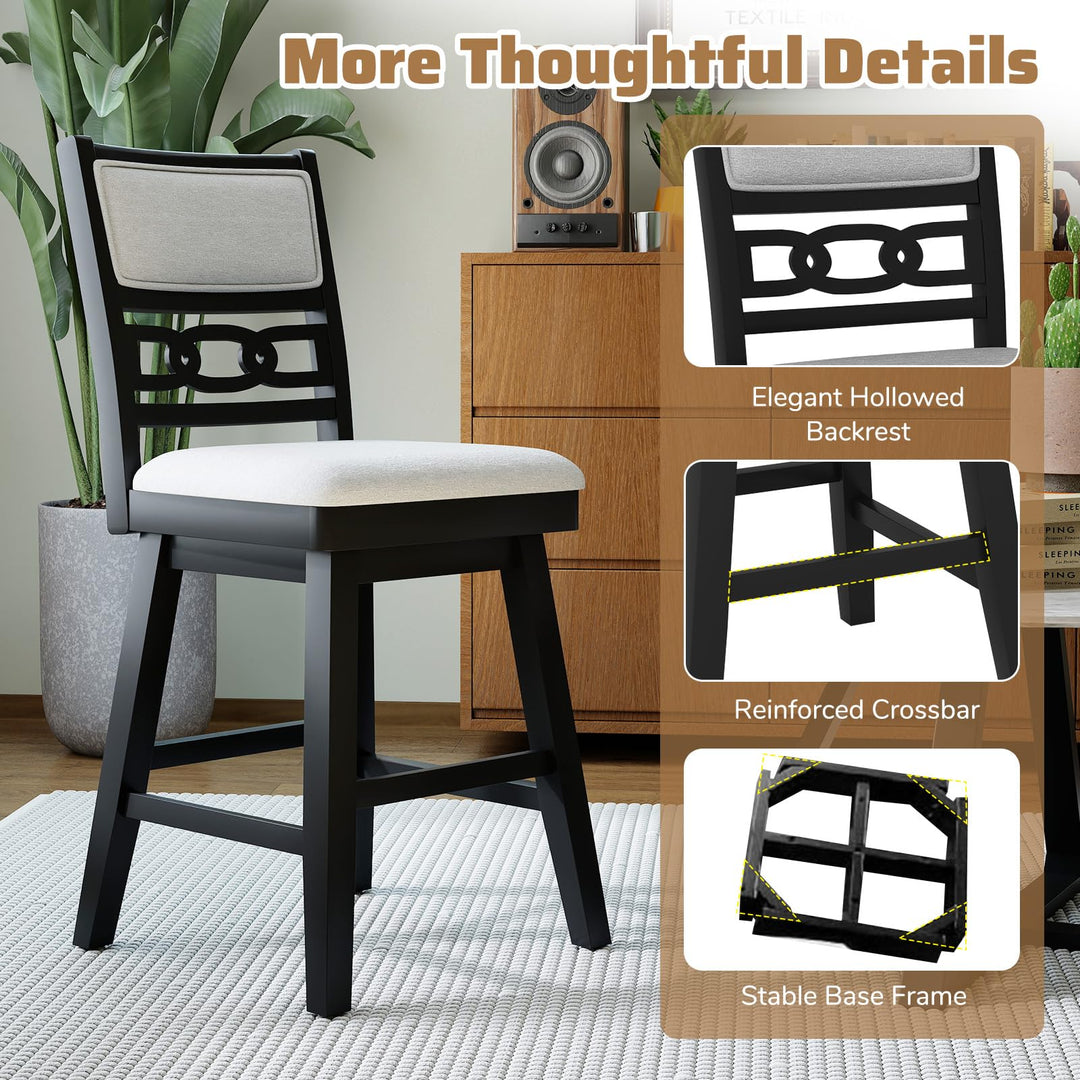 Giantex 25" Bar Stools Set of 2/4 Modern Counter Height Tall Chairs