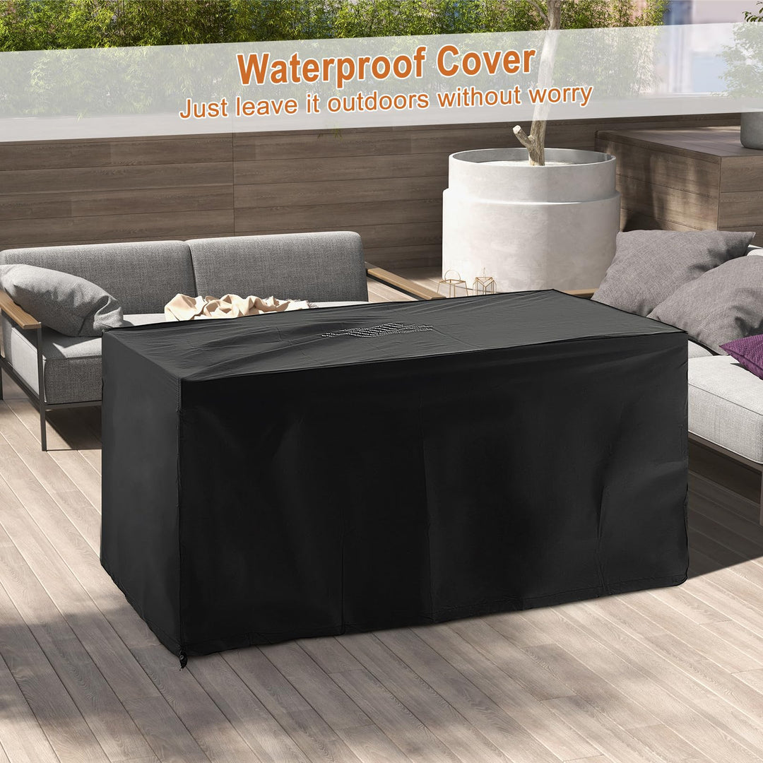 Giantex 52" Outdoor Propane Fire Pit - 50,000 BTU Wicker Patio Gas Fire Table w/Lid