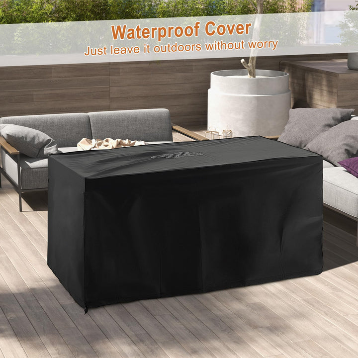 Giantex 52" Outdoor Propane Fire Pit - 50,000 BTU Wicker Patio Gas Fire Table w/Lid