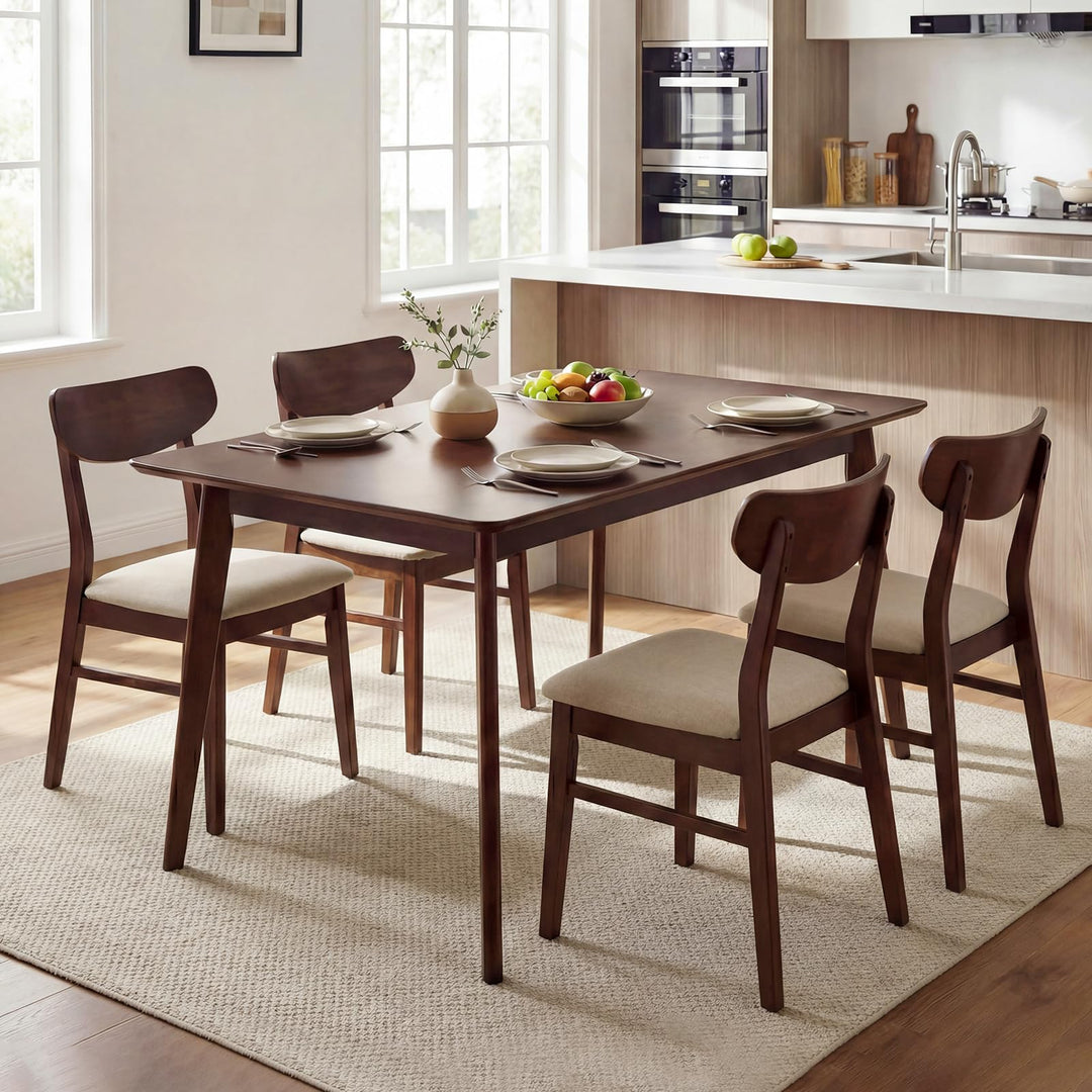 Giantex Dining Table for 4-6 People 47" Rectangular Wooden Kitchen Table