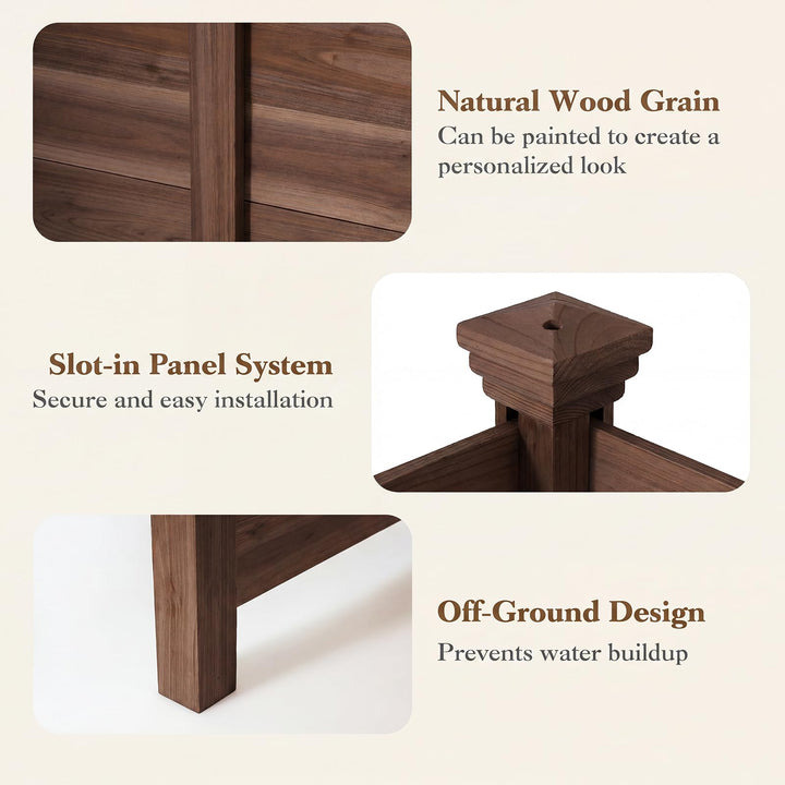 Giantex Wooden Privacy Fence with Stakes 47" W x 45.5" H
