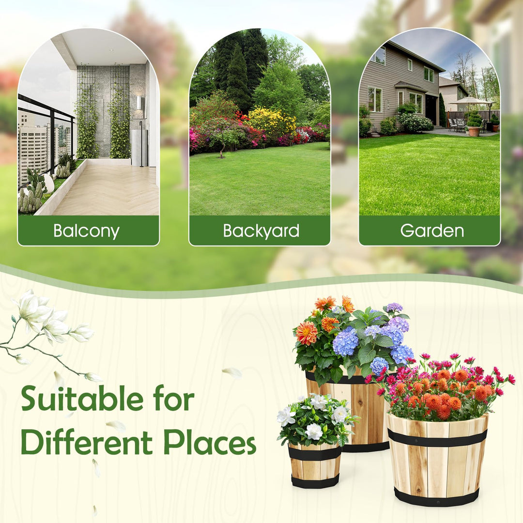 Giantex Outdoor Acacia Wood Raised Garden Bed for Flower Vegetable Fruit