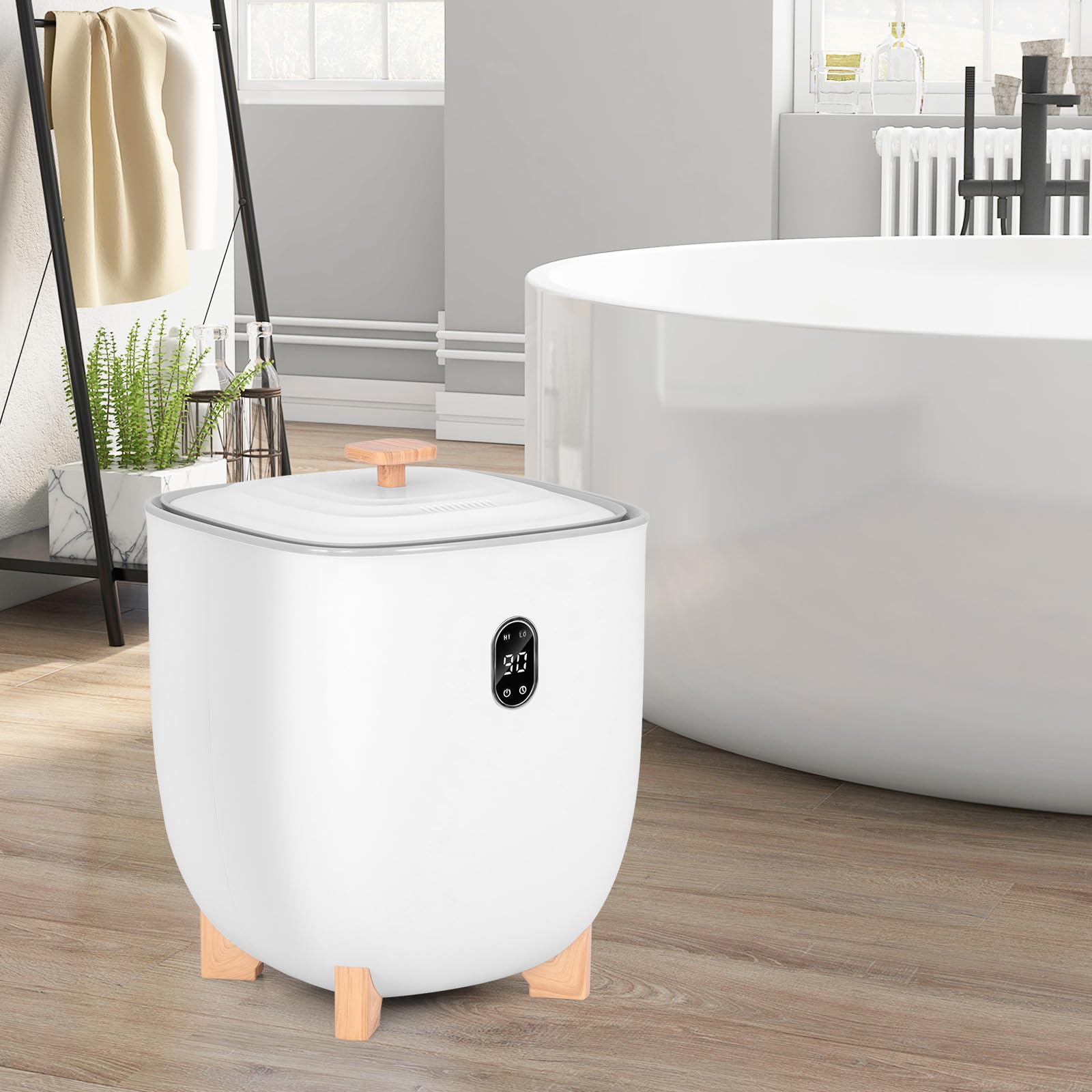 Giantex 25L Towel Warmer Bucket - Electric Towel Heater for Bathroom, 2 Temperature Settings, 20-60 Timer