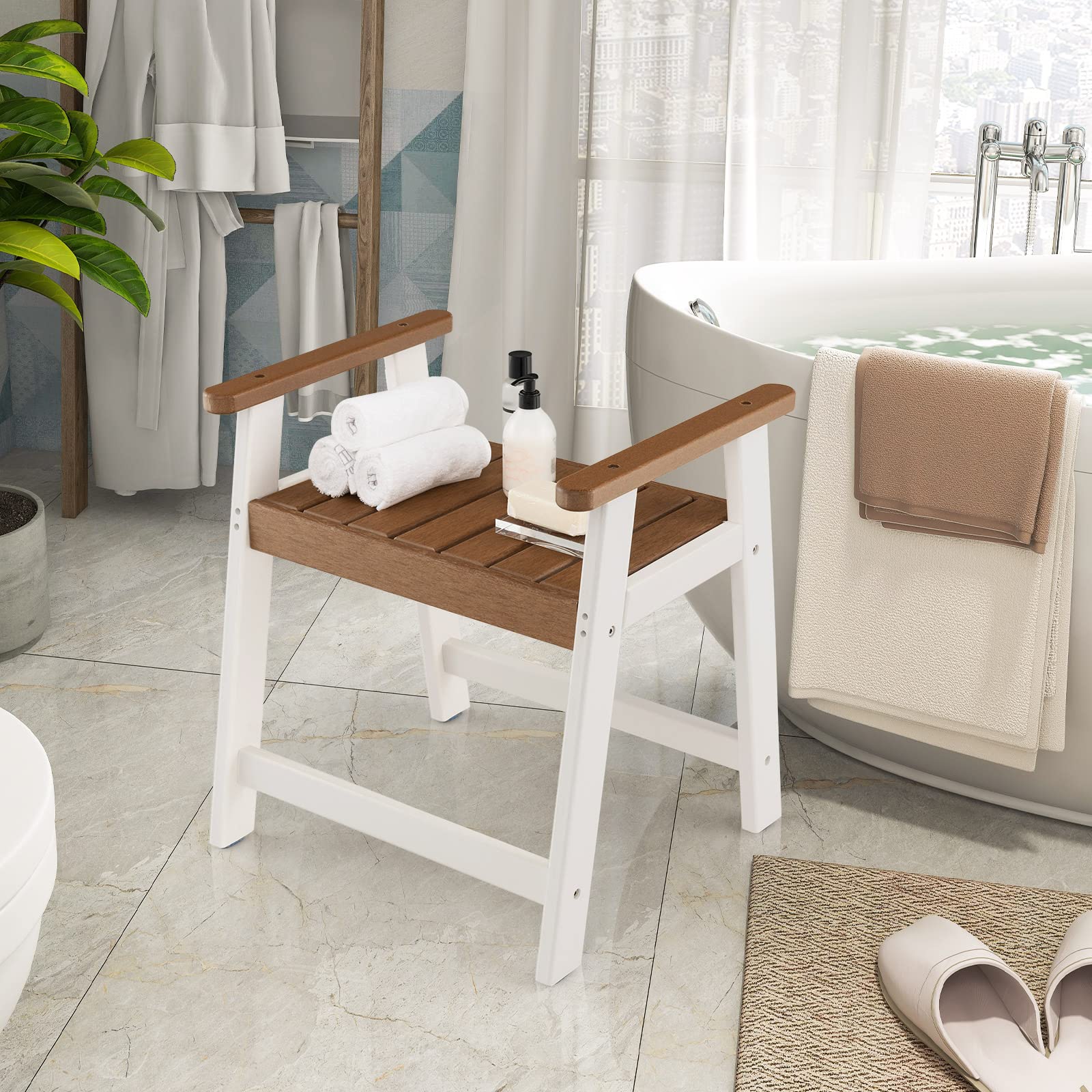 Giantex Shower Bench with Arms
