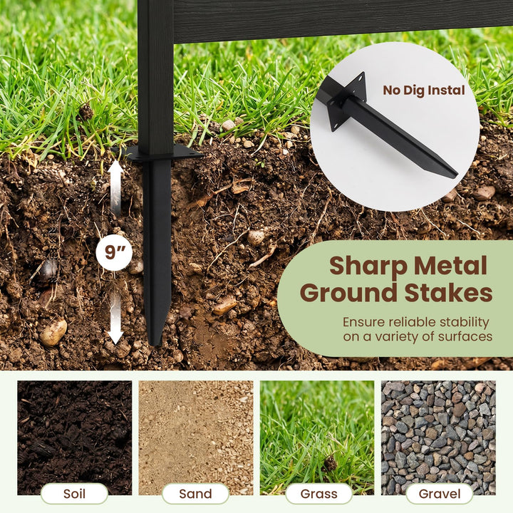 Giantex 37" W x 61" H Outdoor Privacy Fence Screen with Ground Stakes &amp; Base Feet (1/2)