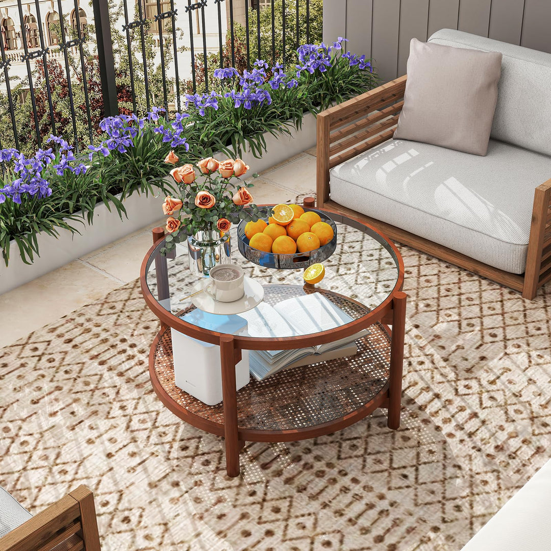Giantex Rattan Coffee Table