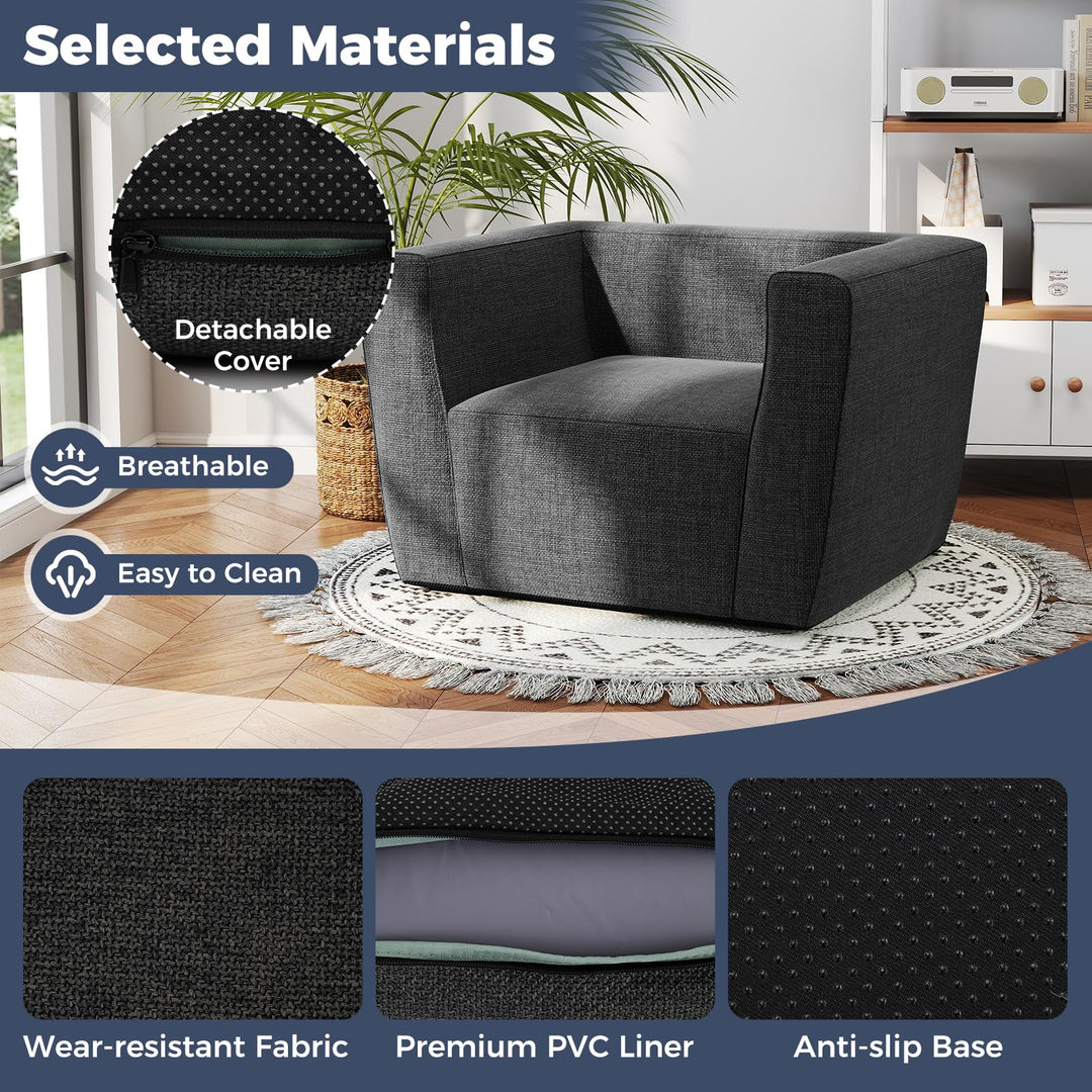 Giantex Inflatable Sofa with Detachable Cover and Wide Armrests