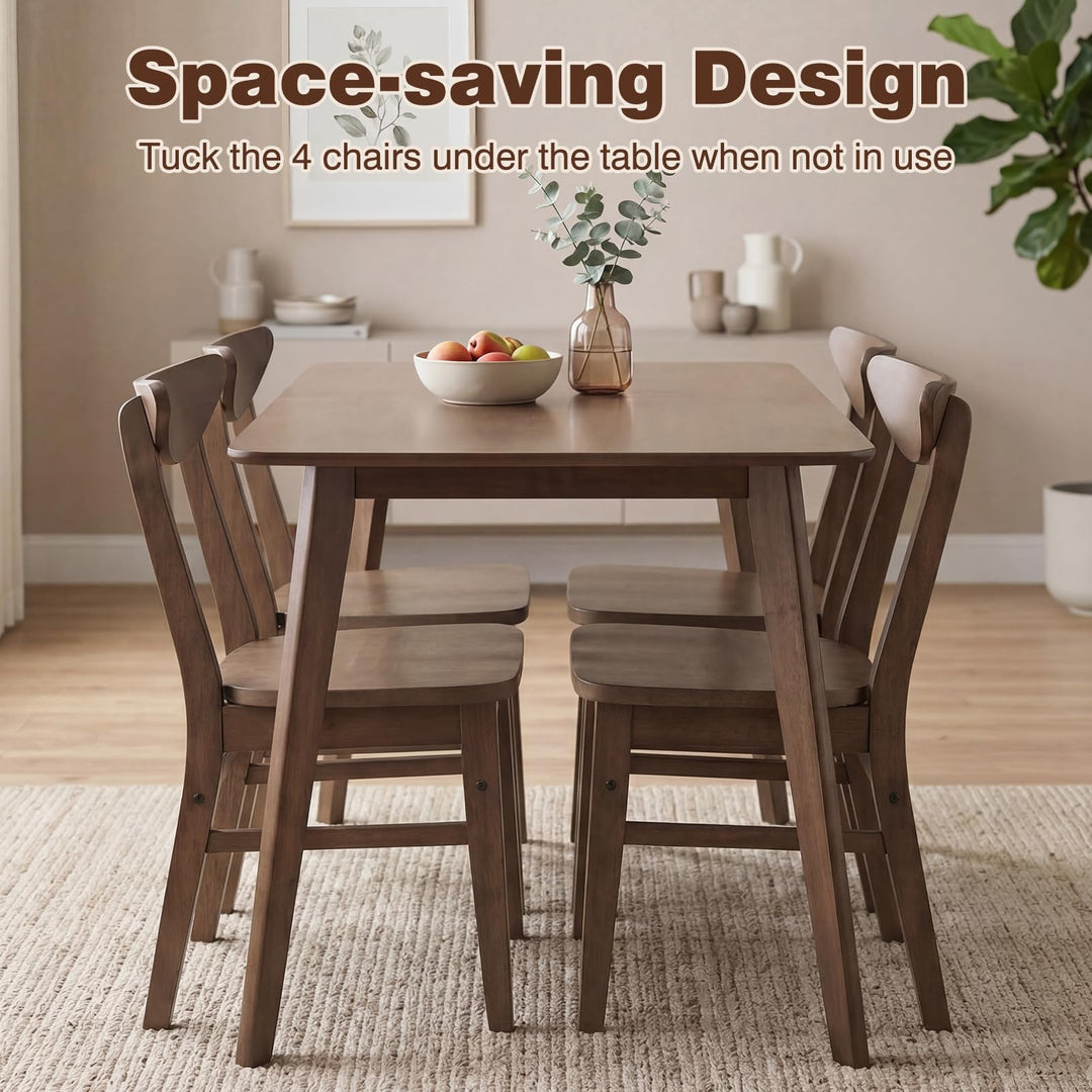Giantex 5-Piece Mid-Century Modern Kitchen Table and Chairs Set for 4