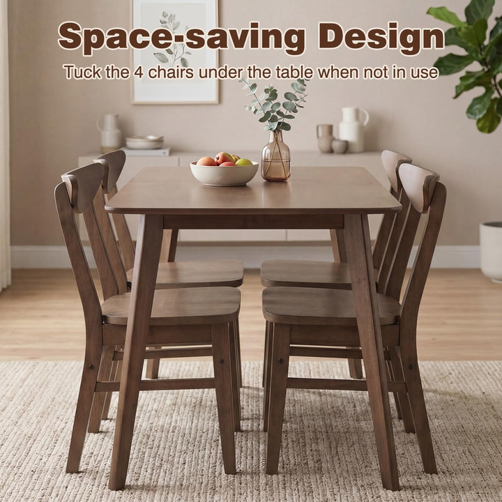 Giantex 5-Piece Mid-Century Modern Kitchen Table and Chairs Set for 4