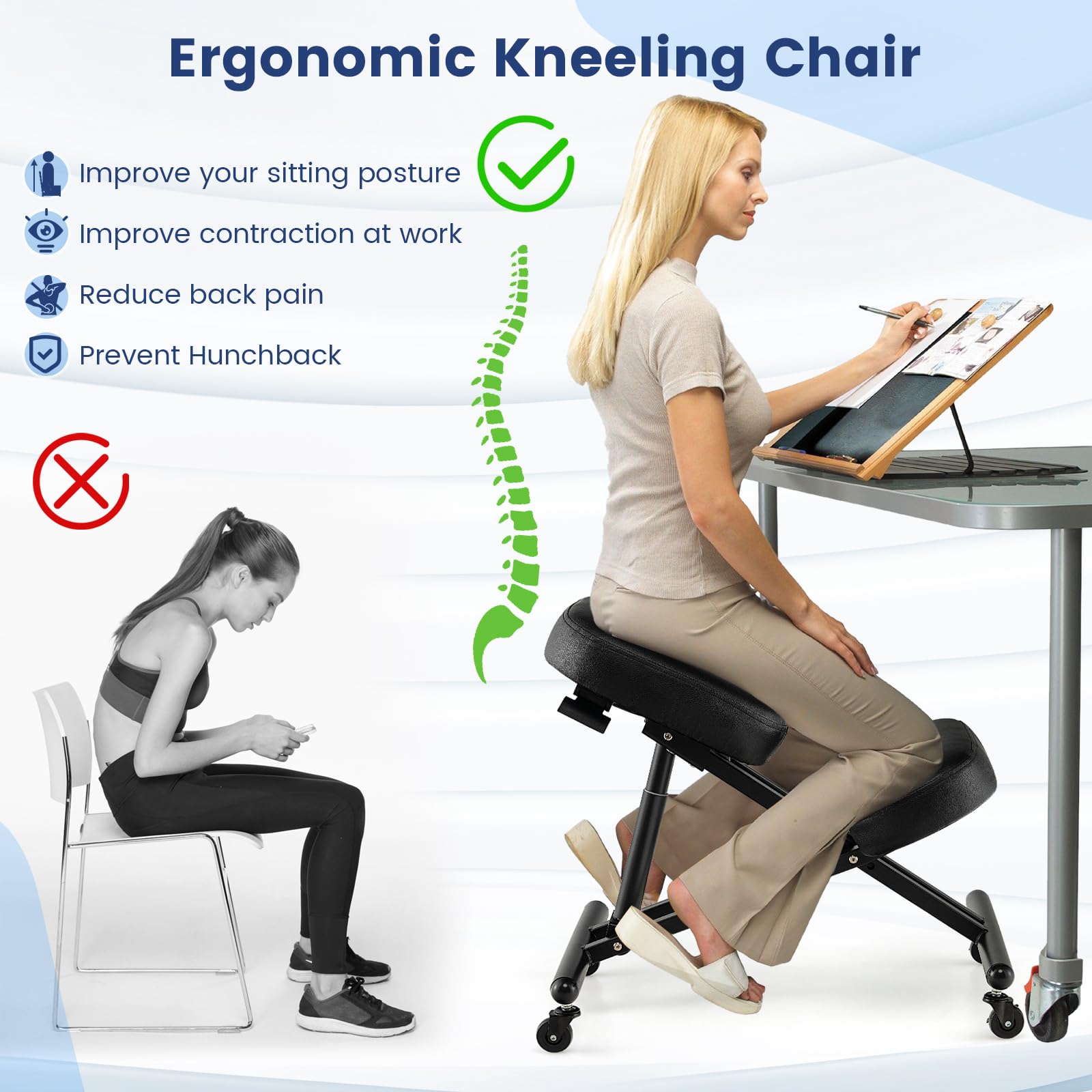 Giantex Ergonomic Kneeling Chair