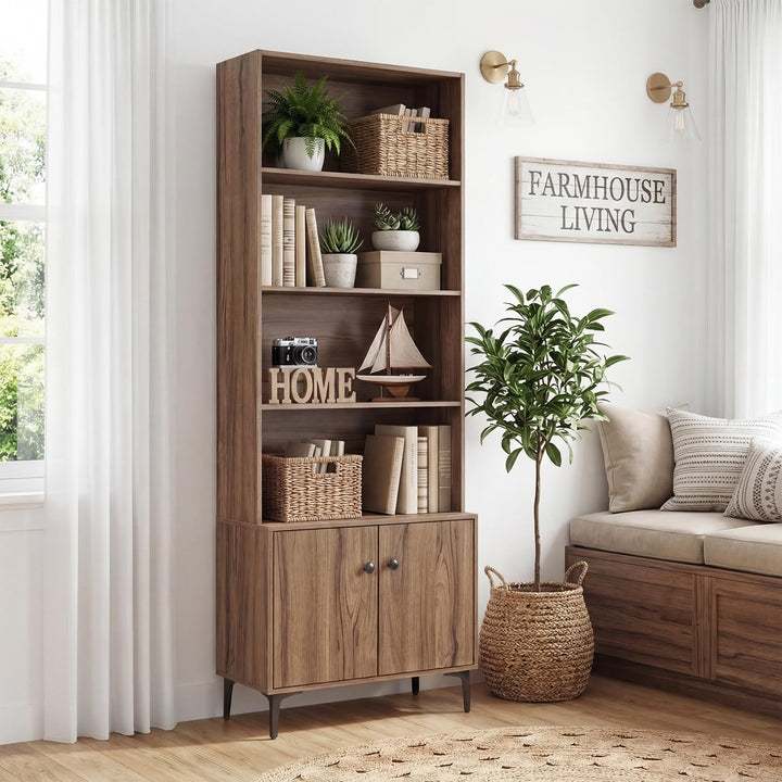 Giantex 68.5" Tall Bookcases and Bookshelves with 2 Doors