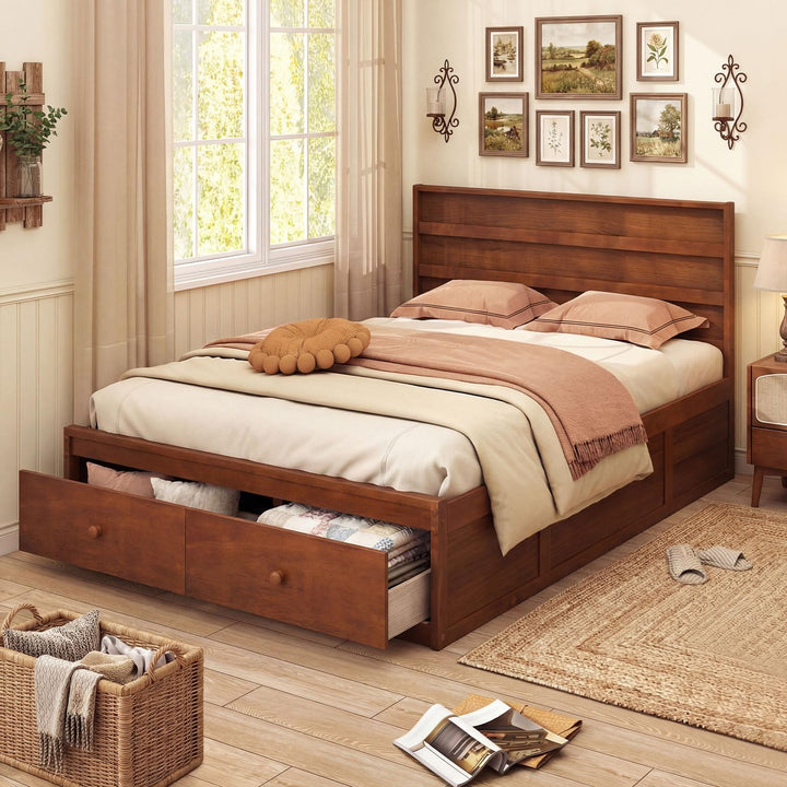 Giantex Bed Frame with Storage Drawers
