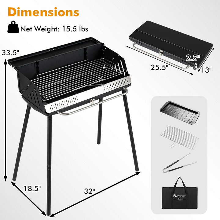 Giantex Portable Charcoal Grill with Detachable Legs